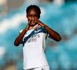 La colombiana Linda Caicedo celebró el tanto con el que se abrió el marcador para la victoria del Real Madrid 3-0. FOTO TOMADA X @realmadridfem