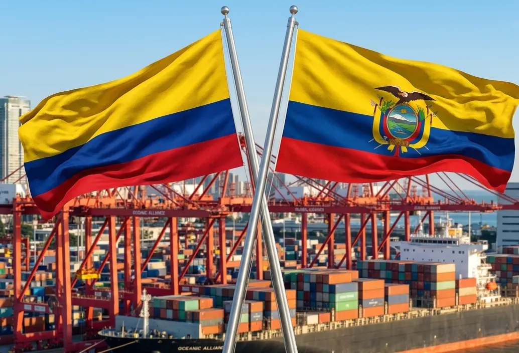 En el primer bimestre de este año, Colombia exportó a Ecuador en bienes no minero energéticos US$219,9 millones. Foto: Generada con IA