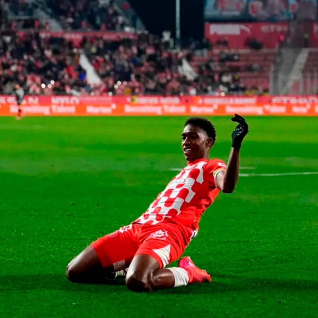 El volante colombiano Yáser Asprilla, de 21 años, es una de las figuras del Girona de España. FOTO: GETTY