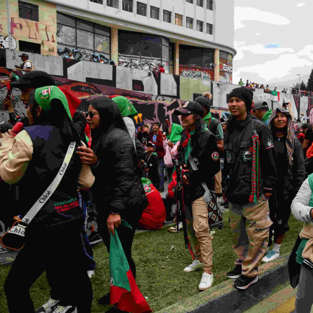 Cientos de indígenas se alojaron en el campus de la Universidad Nacional durante las marchas del Día del Trabajo. Foto: Colprensa
