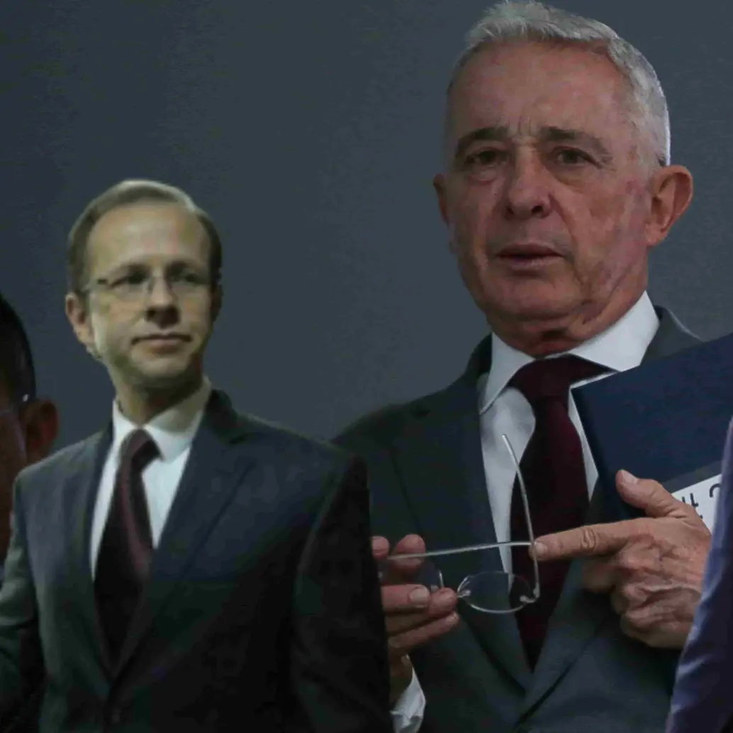 Andrés Felipe Arias, Álvaro Uribe y el exfiscal, Néstor Humberto Martínez. Foto: Colprensa