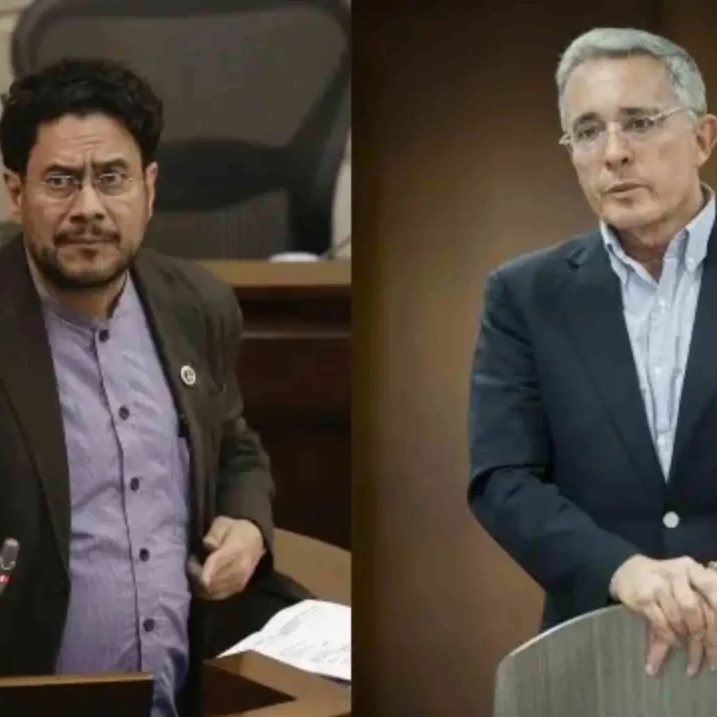 Iván Cepeda y el expresidente Álvaro Uribe. Foto: Colprensa