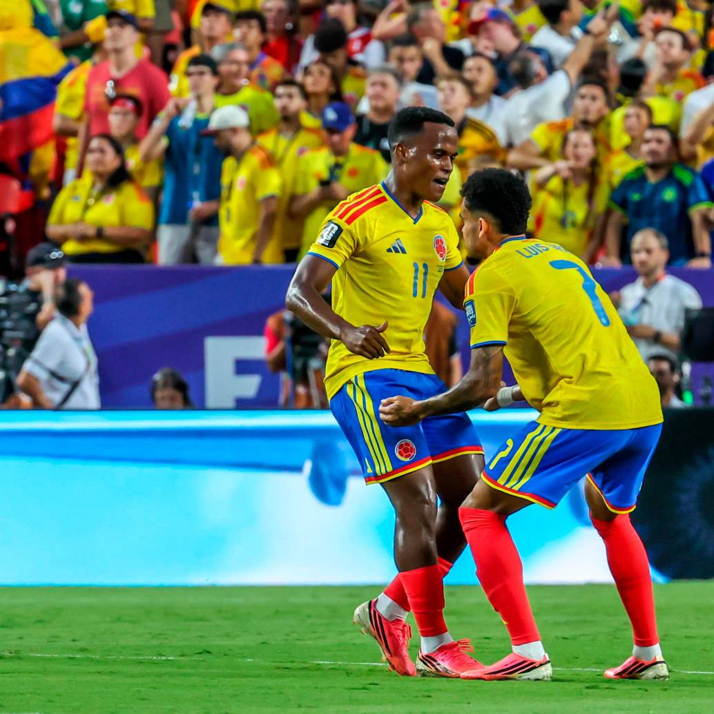 Jhon Arias y Luis Díaz, dos de los protagonistas de Colombia en el triunfo ante Ghana. FOTO JUAN ANTONIO SÁNCHEZ