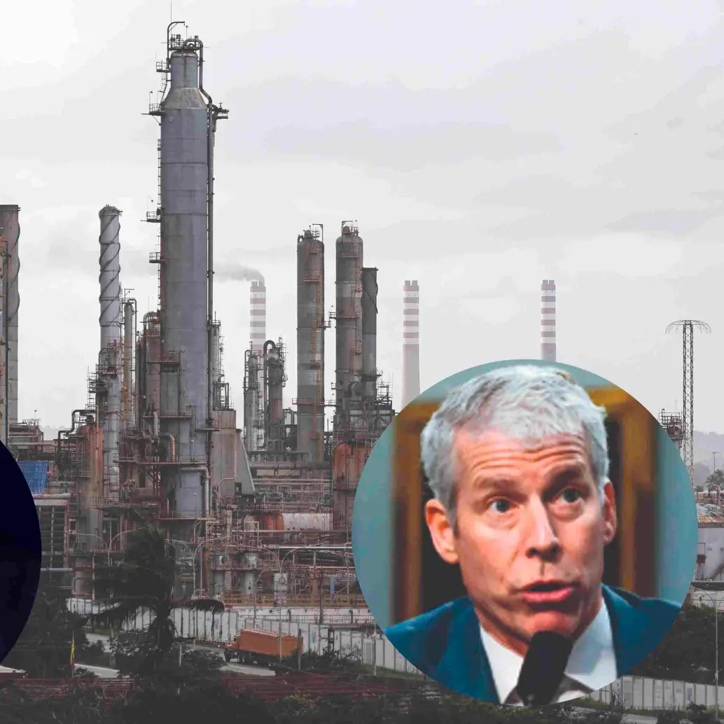 El Centro de Refinación Paraguaná, el complejo refinador más grande de Venezuela, es una pieza clave en la cadena petrolera que Estados Unidos busca supervisar y reorganizar. De izquierda a derecha: Donald Trump, presidente de Estados Unidos y Chris Wright, secretario de Energía de EE. UU. FOTO Getty