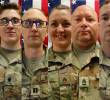 Declan Coady (20), Cody Khork (35), Nicole Amor (39), Noah Tietjens (42), Jeffrey O’Brien (45) y Robert Marzan (54), los seis militares estadounidenses muertos en el ataque iraní contra una instalación en Kuwait, en el segundo día de operaciones de la guerra con Irán. FOTO: Ejercito de Estados Unidos.