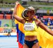 Natalia Linares y su alegría por lograr medalla en el Mundial de Polonia. FOTO: GETTY
