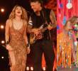 Shakira durante el cuarto concierto de su gira ‘Las Mujeres Ya No Lloran’ en España, donde también estuvieron los Ghetto Kids, el grupo de niños que bailó ‘Dai Dai’ junto a la artista en el Mundial. Foto: Nicolás Gerardin y redes sociales de Alejandro Sanz.