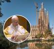 El papa León XIV llegó a la Sagrada Familia de Barcelona para bendecir la torre de Jesucristo, la más alta del templo. Foto: Vatican Media / redes sociales La Sagrada Familia
