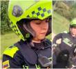La patrullera Erika Judith Pérez Romero golpeó en la cara con su bolillo al joven Juan Sebastián Nova en inmediaciones a un humedal en la localidad de Suba, en Bogotá. FOTOS: Capturas de video