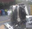Así quedaron los vehículos involucrados en el accidente en Caldas. FOTO: Cortesía Denuncias Antioquia.