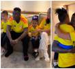 Kevin Viveros y su familia festejando su convocatoria a la selección Colombia. FOTO: <b>Captura de vídeo</b>