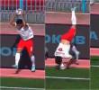 Nader Mohammadi haciendo la pirueta que le da la vuelta al mundo. FOTO: <b>Captura de vídeo</b>