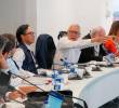 El ministro Guillermo Jaramillo durante la reunión con los presidentes de Sura, Sanitas y Compensar y Acemi, convocada por la Defensoría del Pueblo.<b><span class=mln_uppercase_mln> </span></b>FOTO<b><span class=mln_uppercase_mln> Cortesía</span></b>