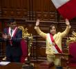 Dina Boluarte fue destutuida por el Congreso en la madrugada del viernes bajo el argumento de incapacidad moral permanente. Foto: Colprensa