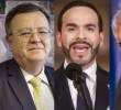 De izquierda a derecha: el presidente de la JEP, Alejandro Ramelli, el presidente de la República, Abelardo de la Espriella, y el senador de Salvación Nacional, Enrique Gómez. Foto: Colprensa/Redes sociales.