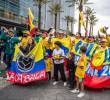 Cánticos, tambores y un mar de camisetas tricolores paralizaron las avenidas principales de Ciudad de México. FOTO: Juan Antonio Sánchez
