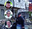 La estación policial, casas y locales vecinos quedaron seriamente afectados por el carrobomba en Los Patios, Norte de Santander. De arriba a abajo, “Calarcá”, “Walter Mendoza” y “Araña”, cabecillas de las disidencias.<b> </b>FOTO<b> AFP</b> <b>y redes sociales.</b>