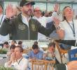 Abelardo de la Espriella y su esposa, Ana Lucía Pineda, en un momento de alabanzas en el retiro espiritual. FOTO Redes sociales
