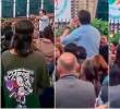 Momento en el que el menor de edad dispara contra el senador y precandidato presidencial Miguel Uribe Turbay en el barrio Modelia, de Bogotá. FOTO: Capturas de video