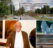 Hugo Zapata y algunas de sus obras más representativas en Medellín y Antioquia. FOTOS Archivo y cortesías