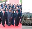 El presidente chino Xi Jinping caminó acompañado del presidente ruso, Vladimir Putin, y del líder norcoreano, Kim Jong Un, hacia la Plaza de Tiananmen donde inició el desfile. FOTOS: Xinhua