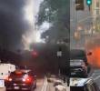 El vehículo se incendió y explotó cerca del Toro de Wall Street, en una de las zonas más transitadas del distrito financiero de Nueva York. FOTO: Captura de video.