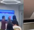 Encapuchados ingresaron a la Universidad Industrial de Santander con el fin de alterar el desarrollo de las clases. Un profesor y un grupo de estudiantes se opusieron. Fotos: capturas de videos