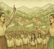 Representación de Ana de Castrillón y Rosalía Saldarriaga Vélez. IMAGEN GENERADA CON IA