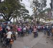 Llegada de desplazados al casco urbano de Briceño. FOTO: imagen tomada de redes