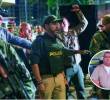 El presidente durante el operativo policial en Cali. Abajo, “Araña” en su acto de extradición. Foto: Alcaldía de Cali/Captura de video.