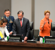 Según Sarabia, los ministros que no estaban citados al encuentro “estuvieron acompañando en otra sala atendiendo y esperando”. FOTO: Presidencia