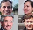 <b>De izquierda a derecha:</b> Rafael Nieto, senador electo del Centro Democrático; Carolina Corcho, senadora electa del Pacto Histórico; Enrique Gómez, senador electo de Salvación Nacional; y Luis Rúa, “Elefante Blanco”, senador electo de Alianza por Colombia. Foto: Colprensa.
