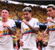 Los futbolistas James Rodríguez, Luis Díaz y Richard Ríos seguro estarán en la convocatoria de Néstor Lorenzo para la doble fecha de junio. FOTO: AFP