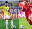 Cristiano Ronaldo y James Rodríguez, capitanes de Portugal y Colombia, se enfrentarán por primera vez con sus selecciones tras compartir vestuario durante tres temporadas en el Real Madrid. Foto: Getty