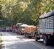 Transportadores en plantón realizado en el peaje de Amagá. FOTO: Cortesía Denuncias Antioquia