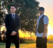 Nico Scrinzi y Tiaggo Salvatore en la grabación del video De moda el amor. FOTO Cortesía