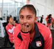 Daniela Garavito quien hace parte del proceso de Selección Colombia femenina desde categorías menores, marcó gol olímpico con Santa Fe en el empate ante Nacional. FOTO TOMADA X @LeonasSantaFe