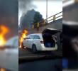 El vehículo incendiado iba saliendo del deprimido de Bulerías en dirección hacia el centro de la ciudad. FOTO: IMAGEN TOMADA DE VIDEO