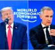 El presidente Donald Trump y el primer ministro de Canadá, Mark Carney, en sus intervenciones en el Foro Económico Mundial en Davos, Suiza. FOTOS: Xinhua y Getty
