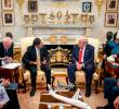 Gustavo Petro y Donald Trump hablaron de posibles negocios con Mónomeros. FOTO CASA BLANCA
