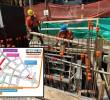 Obreros del Metro de La 80 realizando obras para la nueva infraestructura de transporte público. FOTO: Tomada de redes sociales