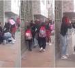 Secuencia de la brutal pelea entre la madrastra y la hijastra en el barrio Santa Cecilia de la localidad de Suba, en Bogotá. FOTO: CAPTURA VIDEO REDES SOCIALES @Subalternativa