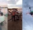 Un joven dentro de un compartimiento de un dron alcanzó a estar en el aire por más de un minuto. Foto: Captura de video @ColombiaOscura