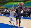 Jared Ruiz (uniforme oscuro), quien en la pasada temporada de la Basketball Champions League Americas (BCL), jugó con el Real Estelí de Nicaragua, es uno de los refuerzos de Paisas para la presente edición del torneo internacional. FOTO: EL COLOMBIANO
