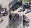 Secuencia de como los policías reducieron y golpearon a la joven colombiana y su familia en las calles de Valencia. FOTO: Captura de video