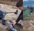 Menor de edad manipula un dron tipo DJI Matrice 400 en una zona rural del Cauca. Foto: captura de video