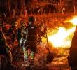 A Suárez, Tolima, llegaron los bomberos de Bogotá para apoyar en las labores de contención de los incendios forestales en ese departamento. FOTO: Bomberos de Bogotá
