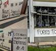 Los grafitis amenazantes han sido pintados en paredes de las sedes de la Universidad Nacional. FOTO CORTESÍA