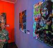 Las obras que viajarán a Corea del Sur estuvieron expuestas en abril en El Café Rojo, un centro cultural ubicado en el centro de Medellín. FOTO Julio César Herrera