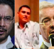 Iván Cepeda, Juan Guillermo Monsalve y el expresidente Álvaro Uribe. La Fiscalía acusó al exmandatario por presunto soborno a testigos. FOTO: cortesía